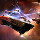 Some ships in EVE Online.